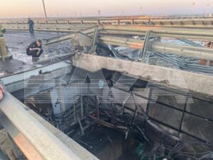 1 Момент удару по Кримському мосту (ВІДЕО)