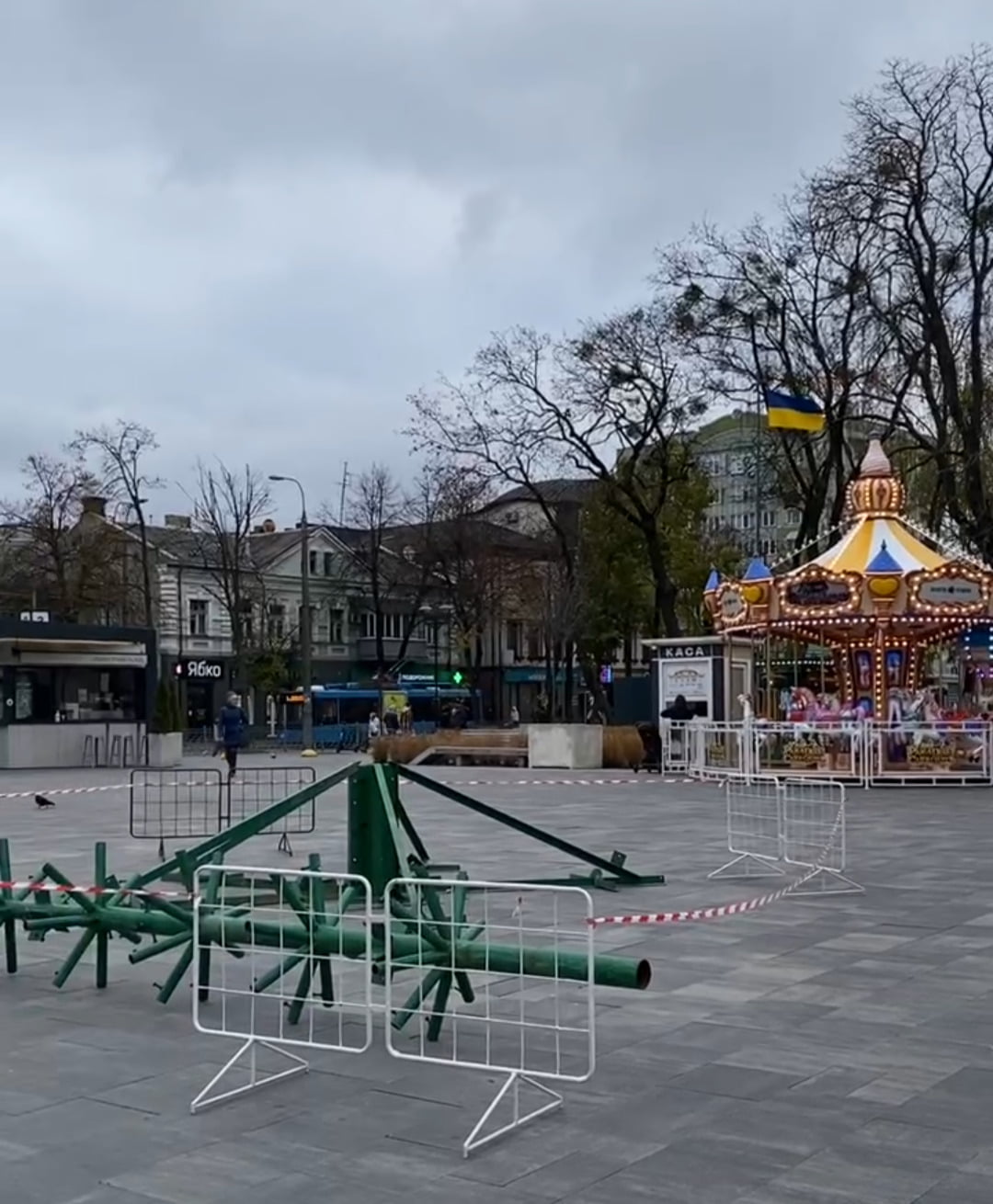 1 У центрі Рівного встановлюють ялинку (ФОТО, ВІДЕО)