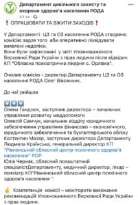 1 Створили комісію: у Орлівській психлікарні відреагували на критику Уповноваженого з прав людини