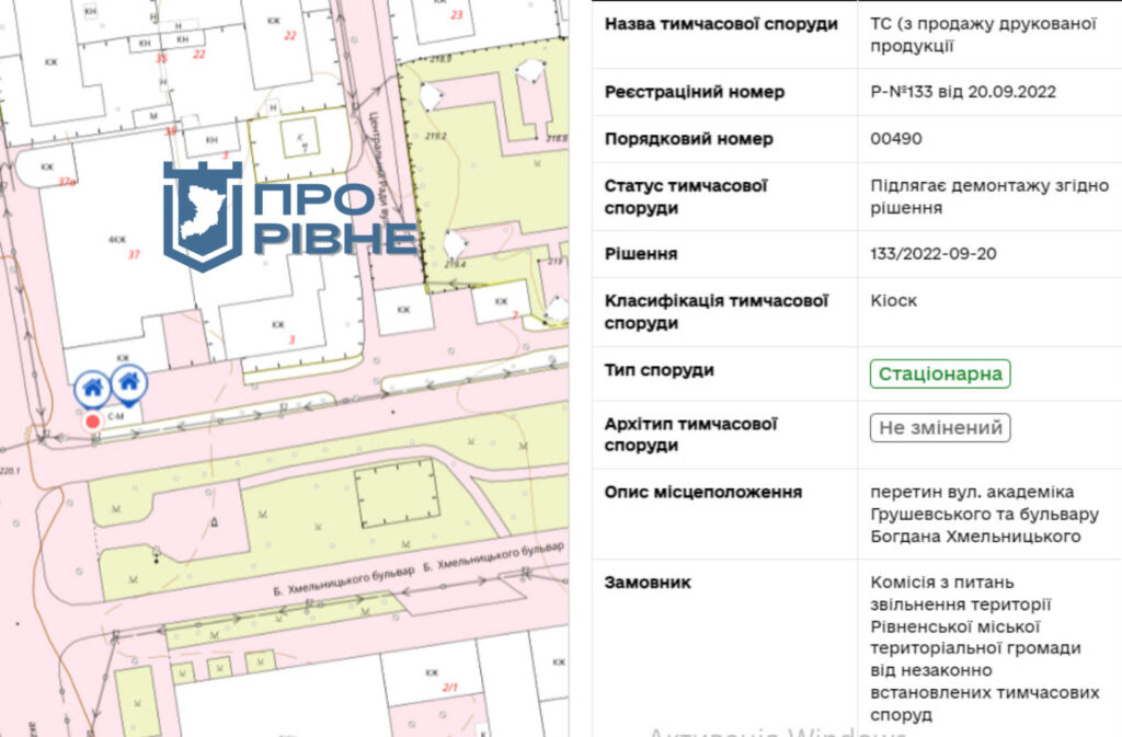 1 Рівненська підприємиця хоче викупити міську землю, аби кіоск на тротуарі не демонтували