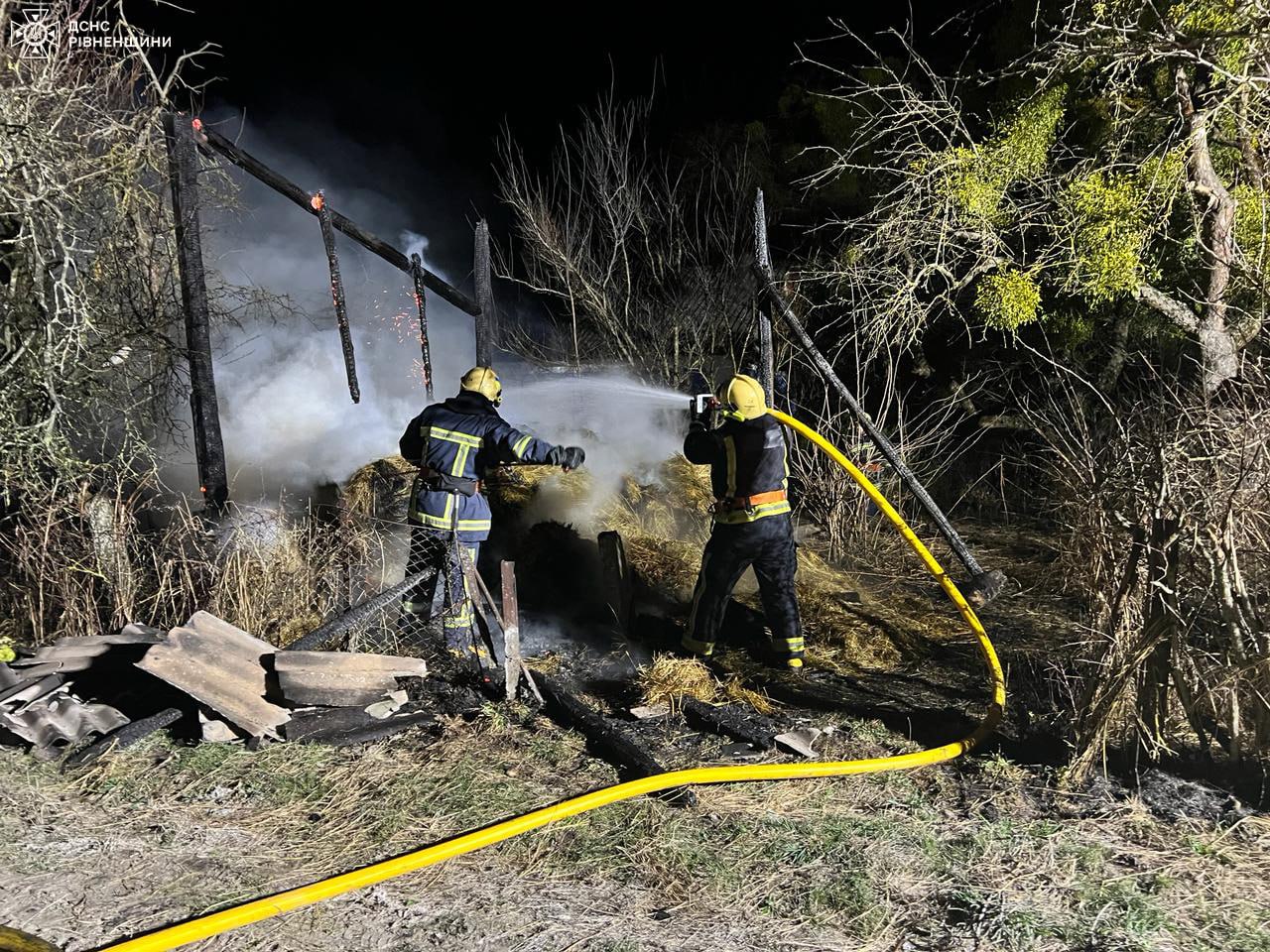 У жителя Рівненщини згоріли 2 тонни кормів і сіновал 0000