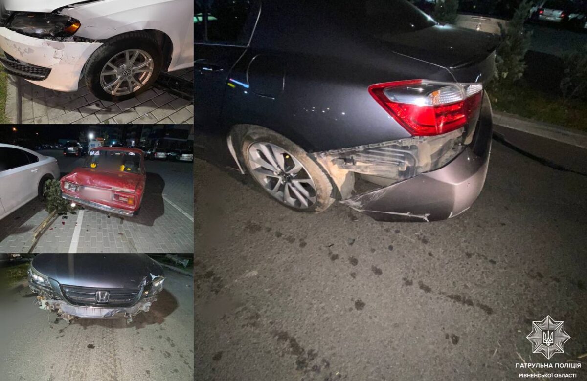 У Рівному пʼяний водій пошкодив дві автівки