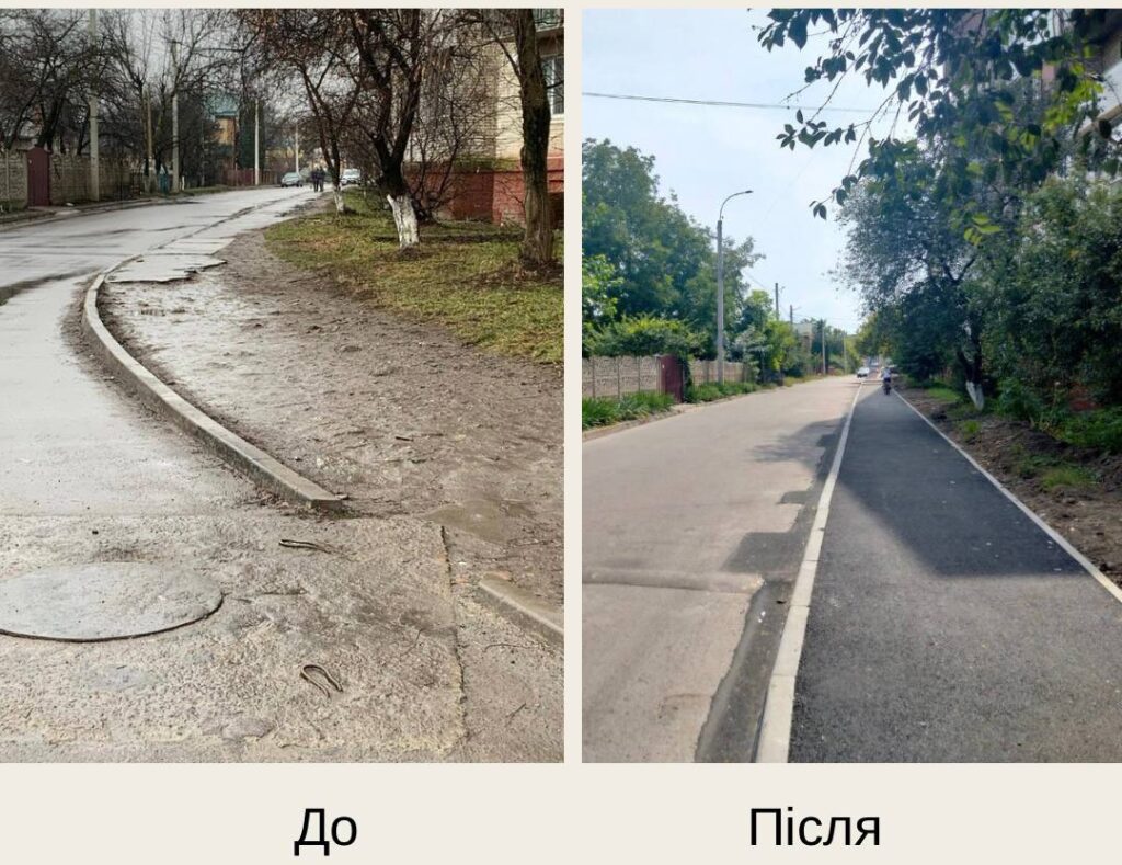 1 У селищі Рівненської громади ремонтують тротуар та дорогу