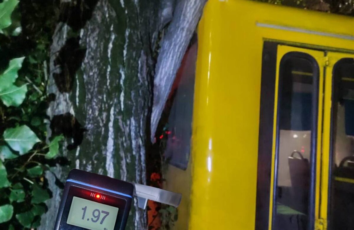 У Рівному п’яний перехожий викрав маршрутку і врізався в дерево