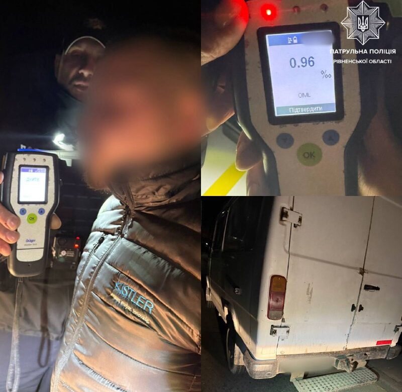 У Рівному патрульні зупинили «п’яного рекордсмена»: втретє за рік за кермом у нетверезому стані