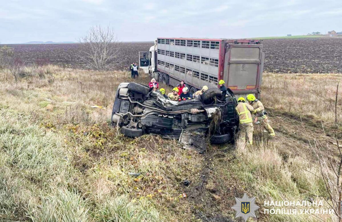 Трагедія поблизу Рівного: водій BMW загинув, зіткнувшись із вантажівкою, що перевозила худобу (ФОТО)
