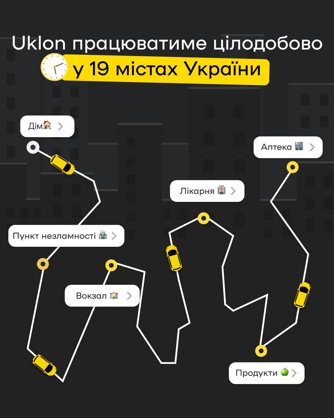 1 У Рівному сервіс таксі та доставки Uklon почав працювати цілодобово: подробиці