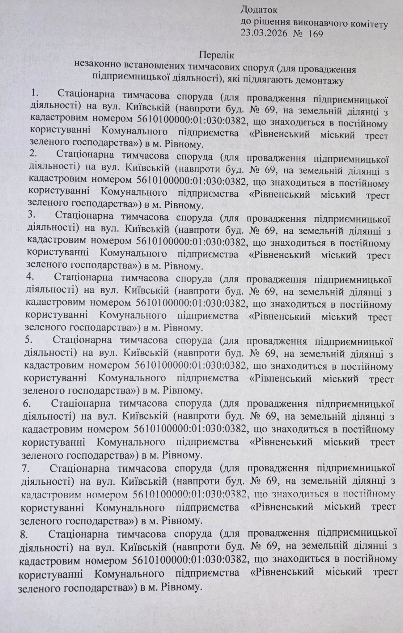 1 У Рівному збирають підписи проти знесення кіосків біля Сільпо — до влади звернувся підприємець