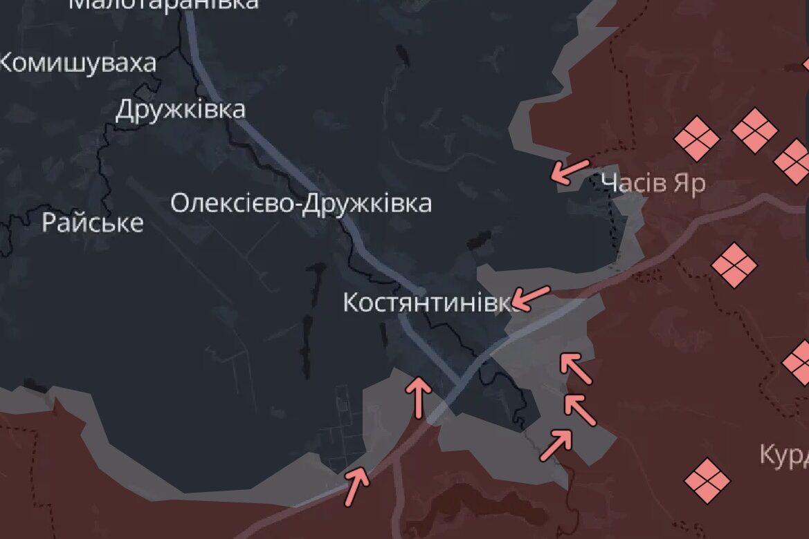 Росія посилила тиск на Костянтинівку: що показує нове оновлення DeepState