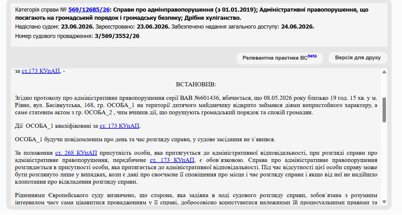 1 У Рівному суд оштрафував чоловіка за інтим на дитячому майданчику