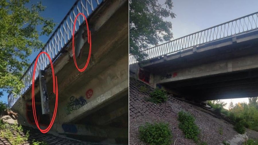 Небезпечний квест у парку Рівного через аварійні труби на мосту Степана Бандери
