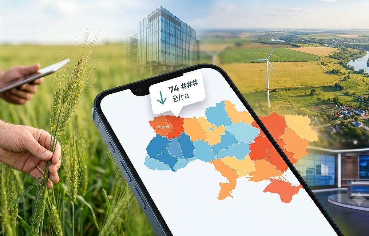 Яка ціна землі на Рівненщині у 2026 та скільки коштує гектар паю в інших областях
