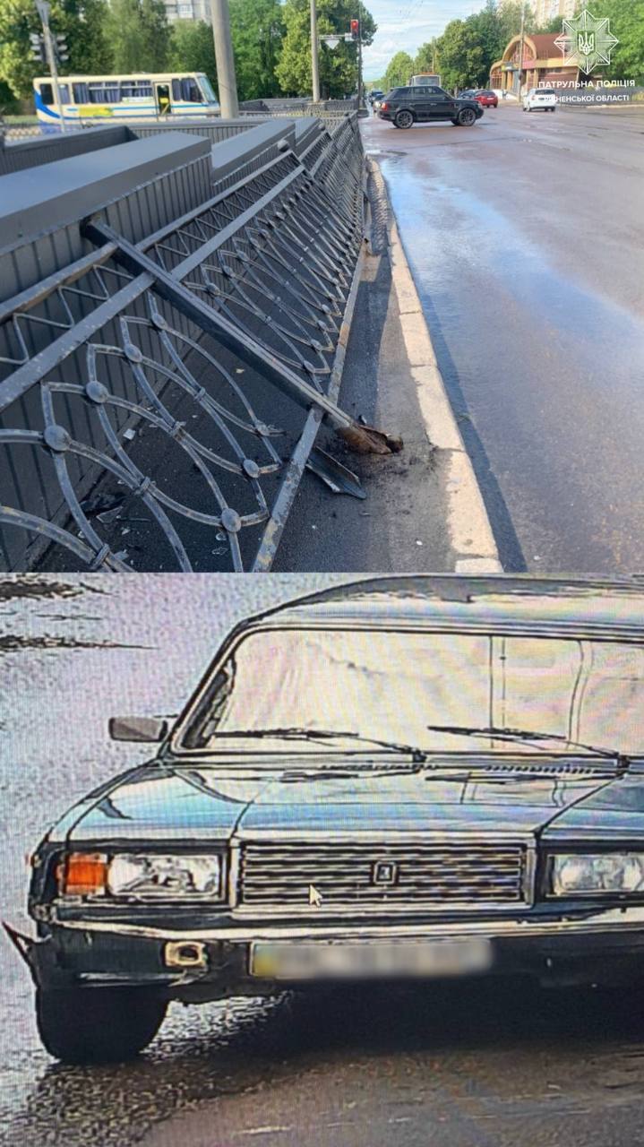 У Рівному водій ВАЗу зніс огорожу та втік з місця ДТП 0000