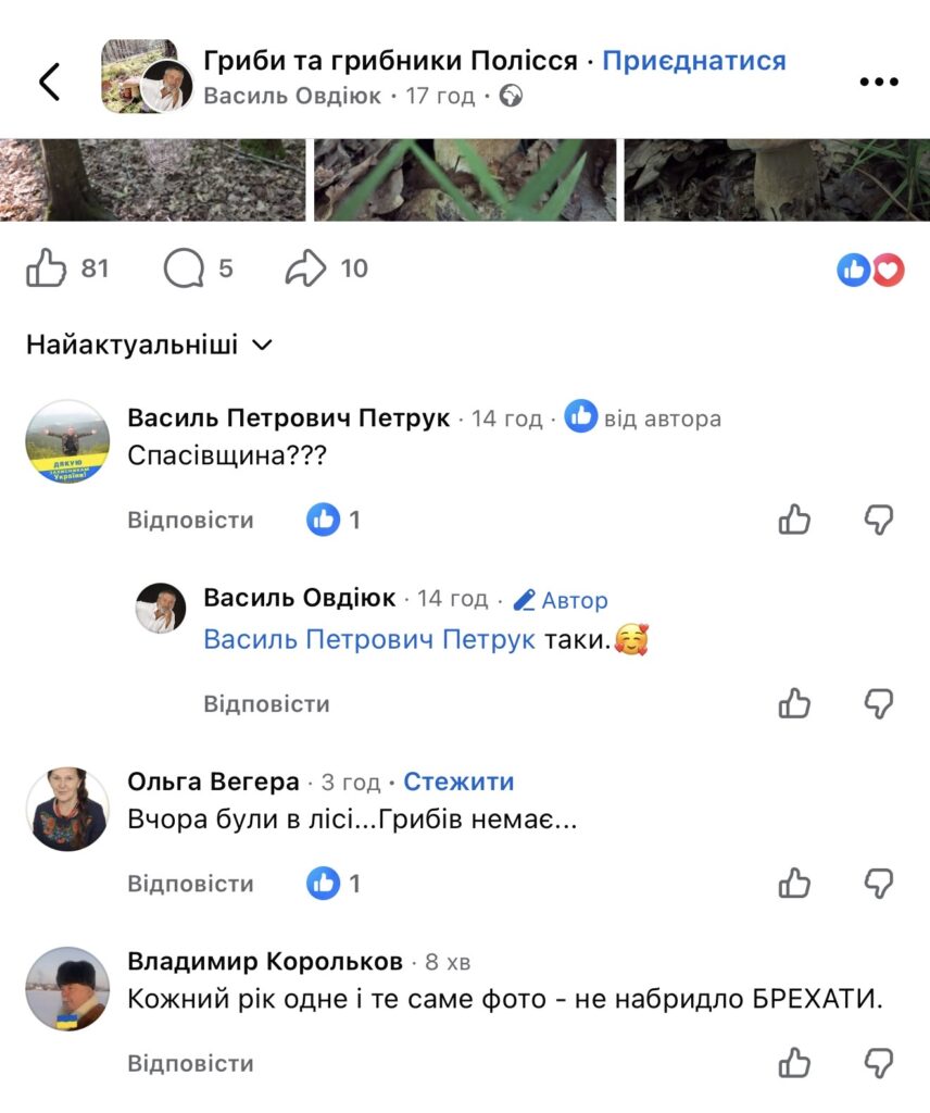 1 Рівняни показали перші білі гриби, але в коментарях не повірили