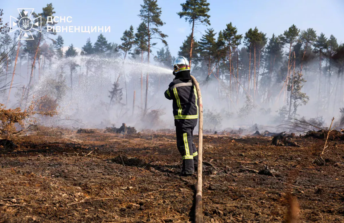 На Рівненщині вже десяту добу горить торф: вогонь пішов на глибину до трьох метрів